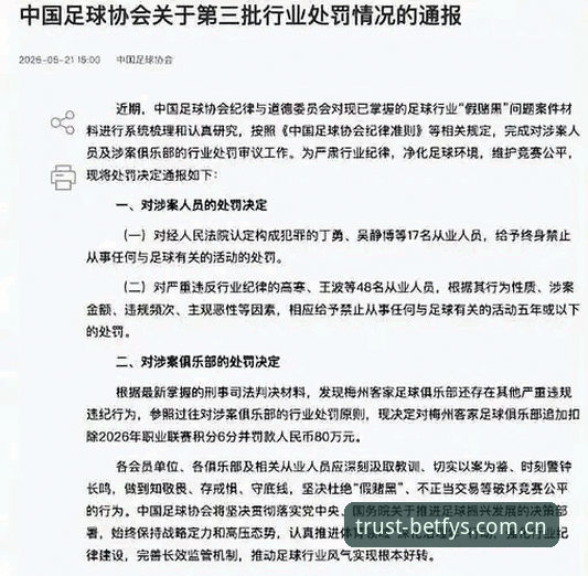 必发用户体验安装失败 5大维度深度解析中国足球第三批禁足名单:从17人终身禁赛看行业整顿风暴